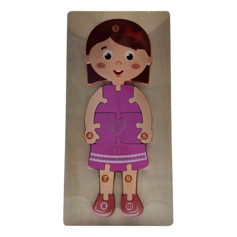 GENERICO - Puzzle Juego De Madera Niña Juguete Educativo