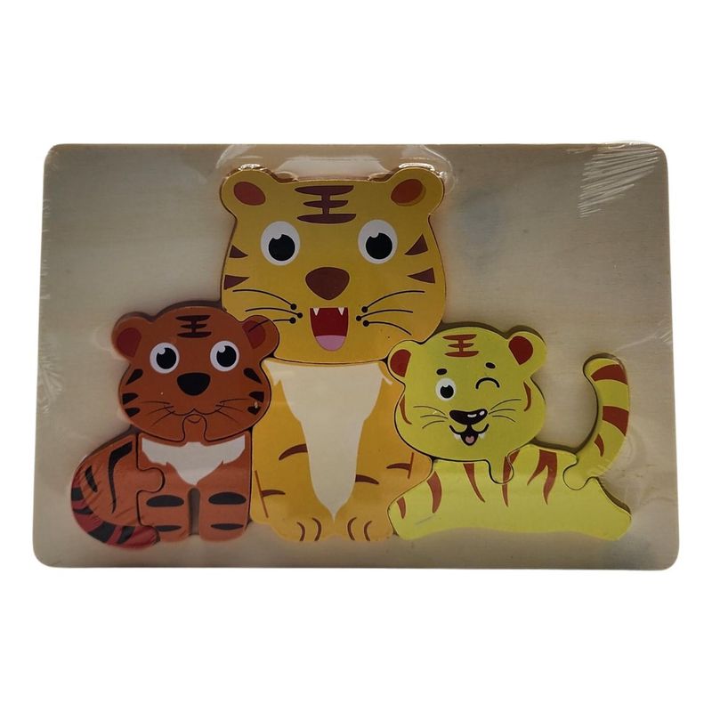 GENERICO - Puzzle Juego De Madera Animales Tigres Juguete Educativo