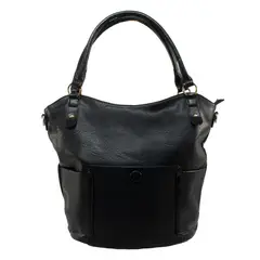 MAILEA - Cartera ecocuero clasica bolsillo boton para mujer negro