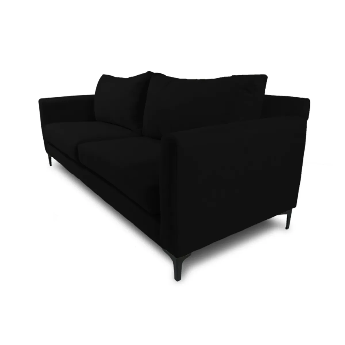 SOFAS HOME - SOFA ALANNA FELPA NEGRO 2 CUERPOS