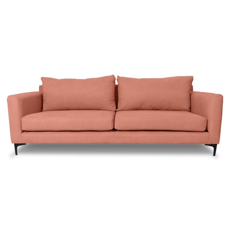 SOFAS HOME - SOFA ALANNA FELPA PALO ROSA 2 CUERPOS