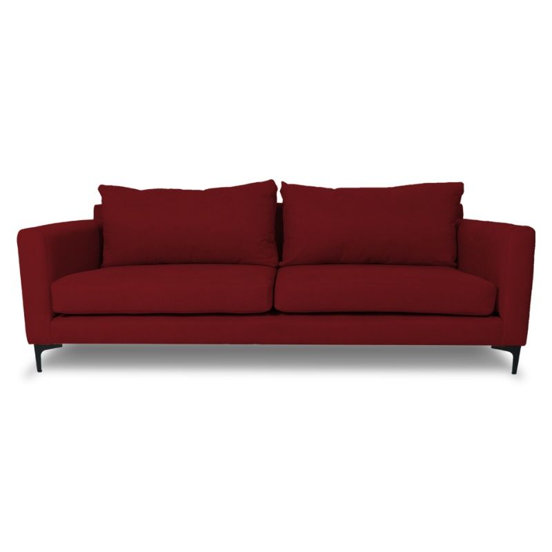 SOFAS HOME - SOFA ALANNA FELPA ROJO 2 CUERPOS