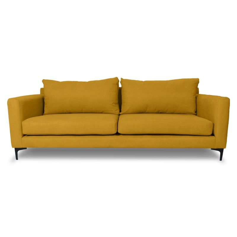 SOFAS HOME - SOFA ALANNA CHENILLE TIPO LINO AMBARINO 3 CUERPOS