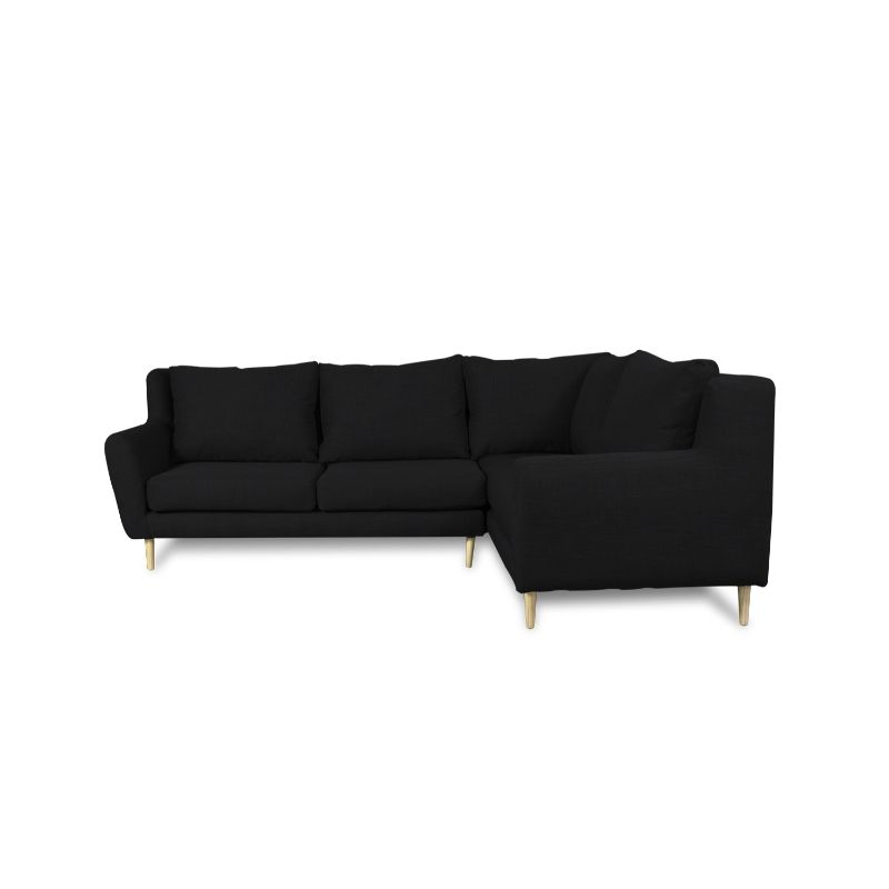 SOFAS HOME - SECCIONAL LENORA FELPA NEGRO