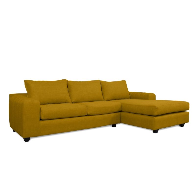 SOFAS HOME - SECCIONAL KANDRA CHENILLE TIPO LINO AMBARINO