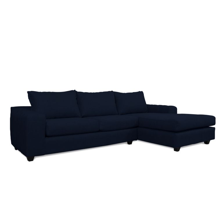 SECCIONAL KANDRA CHENILLE TIPO LINO AZUL