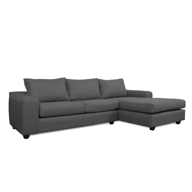 SECCIONAL KANDRA FELPA GRIS