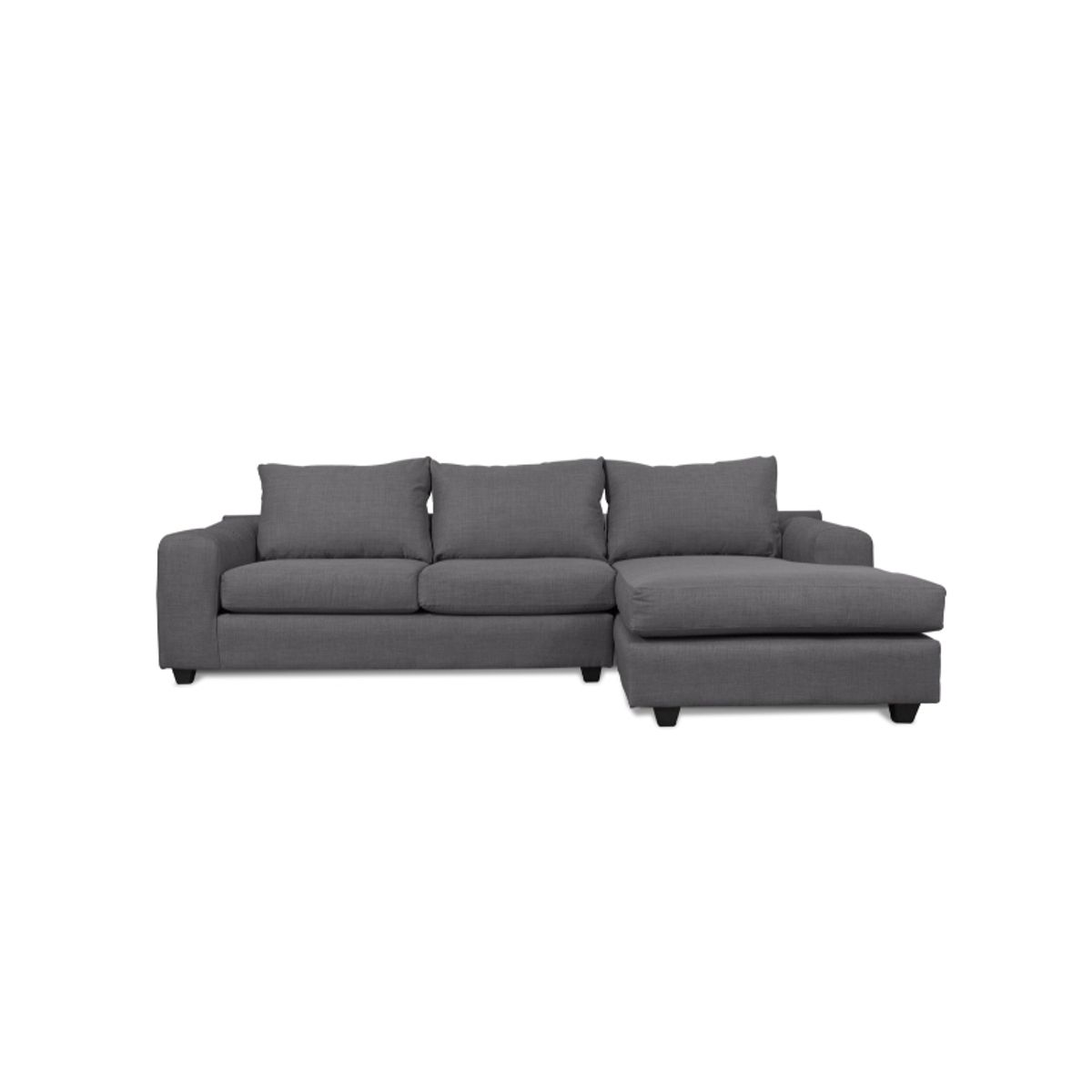 SOFAS HOME - SECCIONAL KANDRA FELPA GRIS