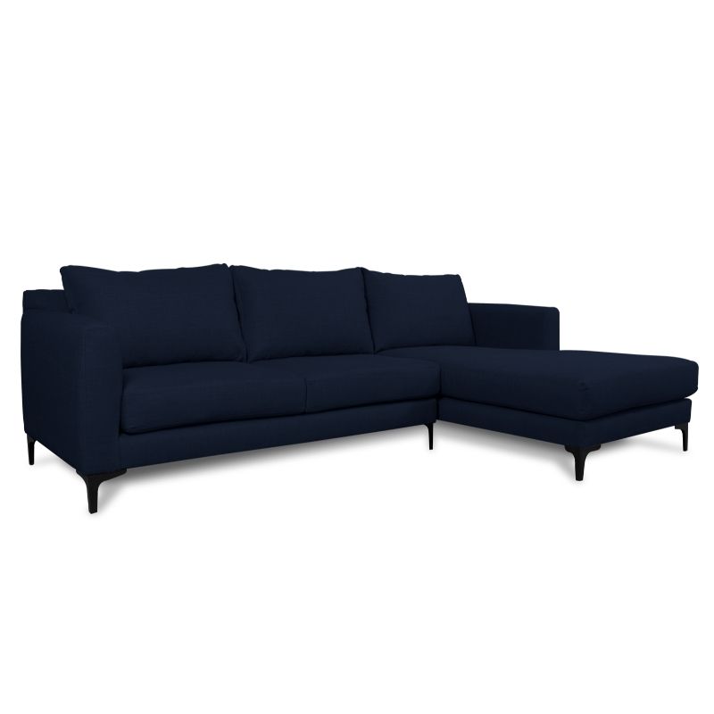 SOFAS HOME - SECCIONAL KAILE CHENILLE TIPO LINO AZUL