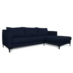 SOFAS HOME - SECCIONAL KAILE CHENILLE TIPO LINO AZUL