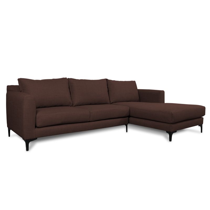 SOFAS HOME - SECCIONAL KAILE CHENILLE TIPO LINO CAFE
