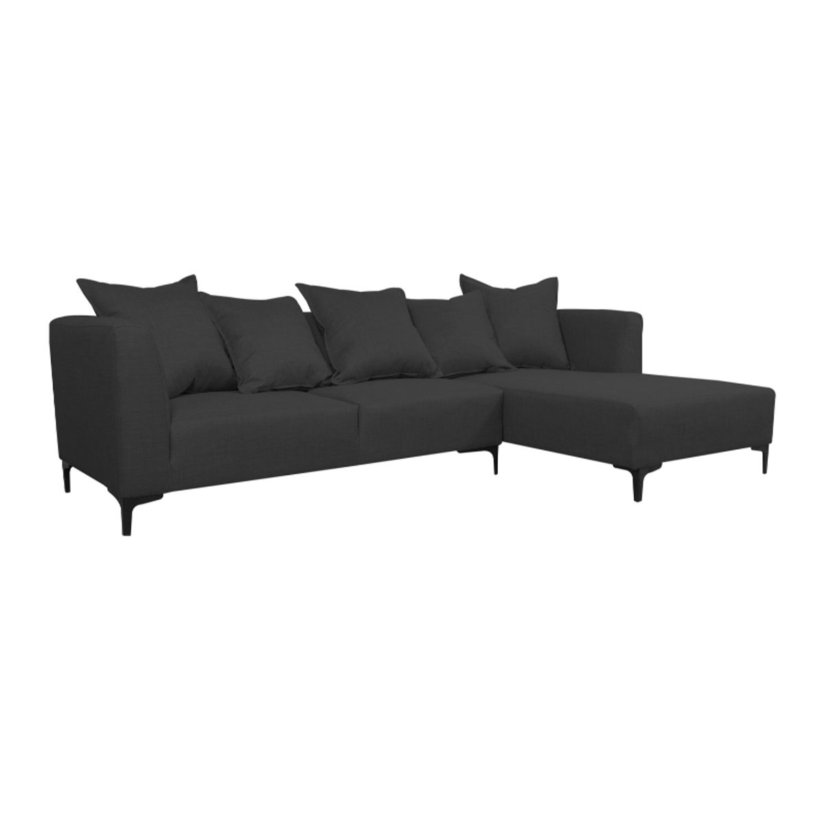 SOFAS HOME - SECCIONAL CORDELIA CHENILLE TIPO LINO GRAFITO