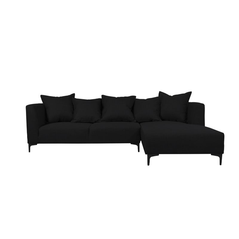 SOFAS HOME - SECCIONAL CORDELIA CHENILLE TIPO LINO NEGRO