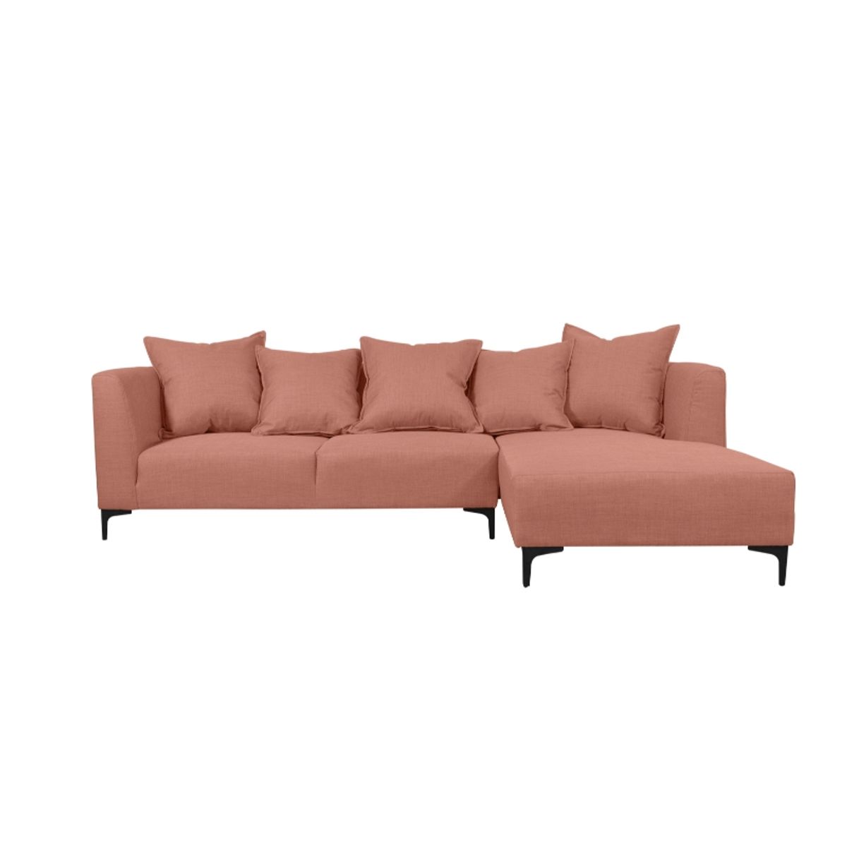 SOFAS HOME - SECCIONAL CORDELIA CHENILLE TIPO LINO PALO ROSA