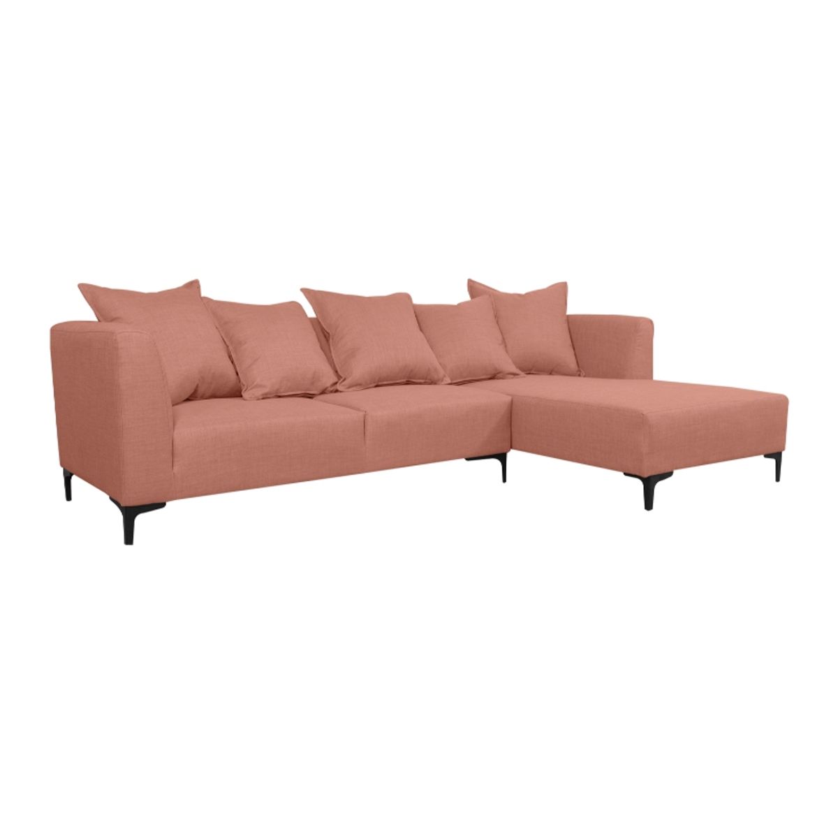 SOFAS HOME - SECCIONAL CORDELIA CHENILLE TIPO LINO PALO ROSA