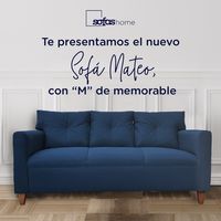 SOFA MATEO CHENILLE AZUL PATA MADERA 2C