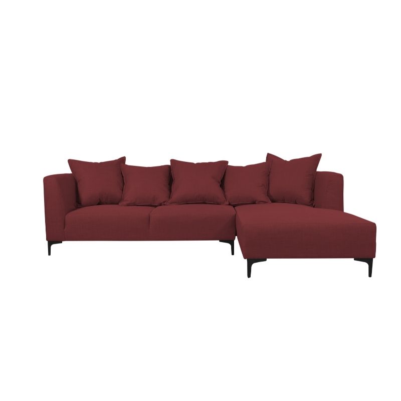 SOFAS HOME - SECCIONAL CORDELIA CHENILLE TIPO LINO ROJO