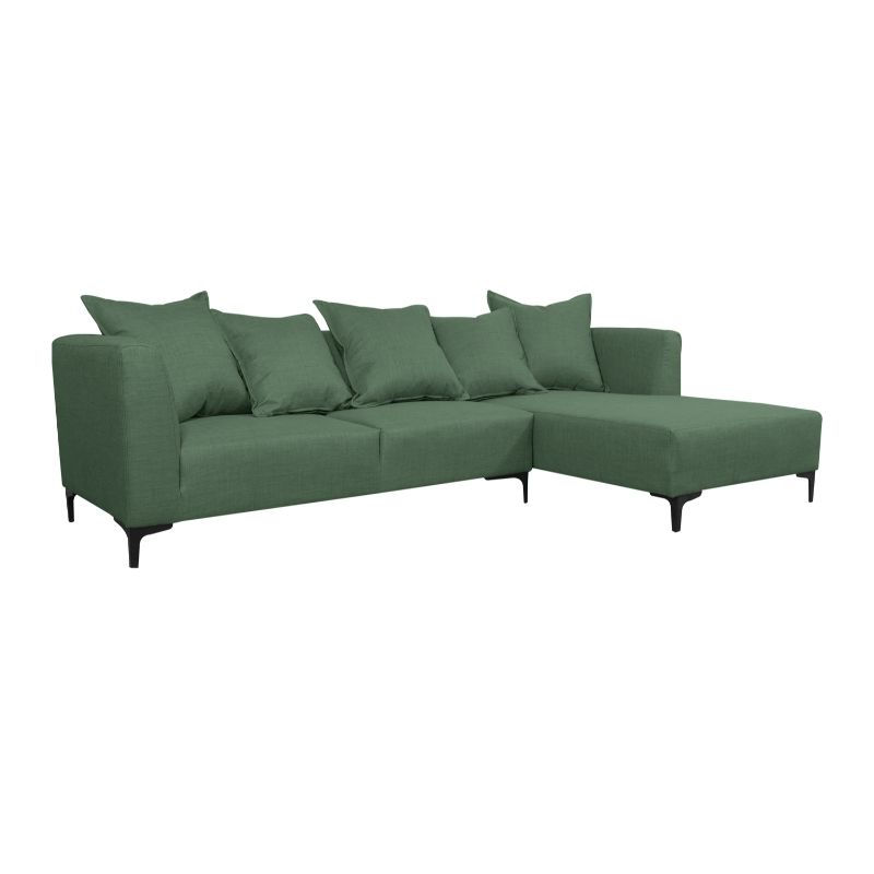 SOFAS HOME - SECCIONAL CORDELIA CHENILLE TIPO LINO VERDE