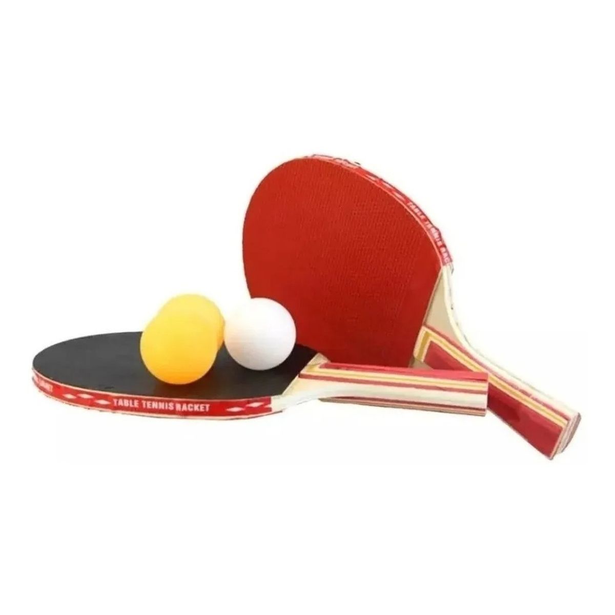 GENERICO - Set Par Paleta Raqueta Ping Pong + 3 Pelotas + Estuche #1