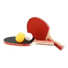 GENERICO - Set Par Paleta Raqueta Ping Pong + 3 Pelotas + Estuche #1