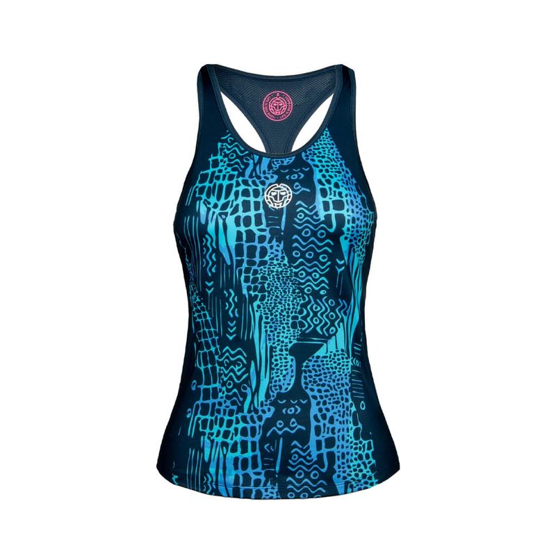 BIDI BADU - Polera Yaka Tech Tank - Dark Blue Aqua