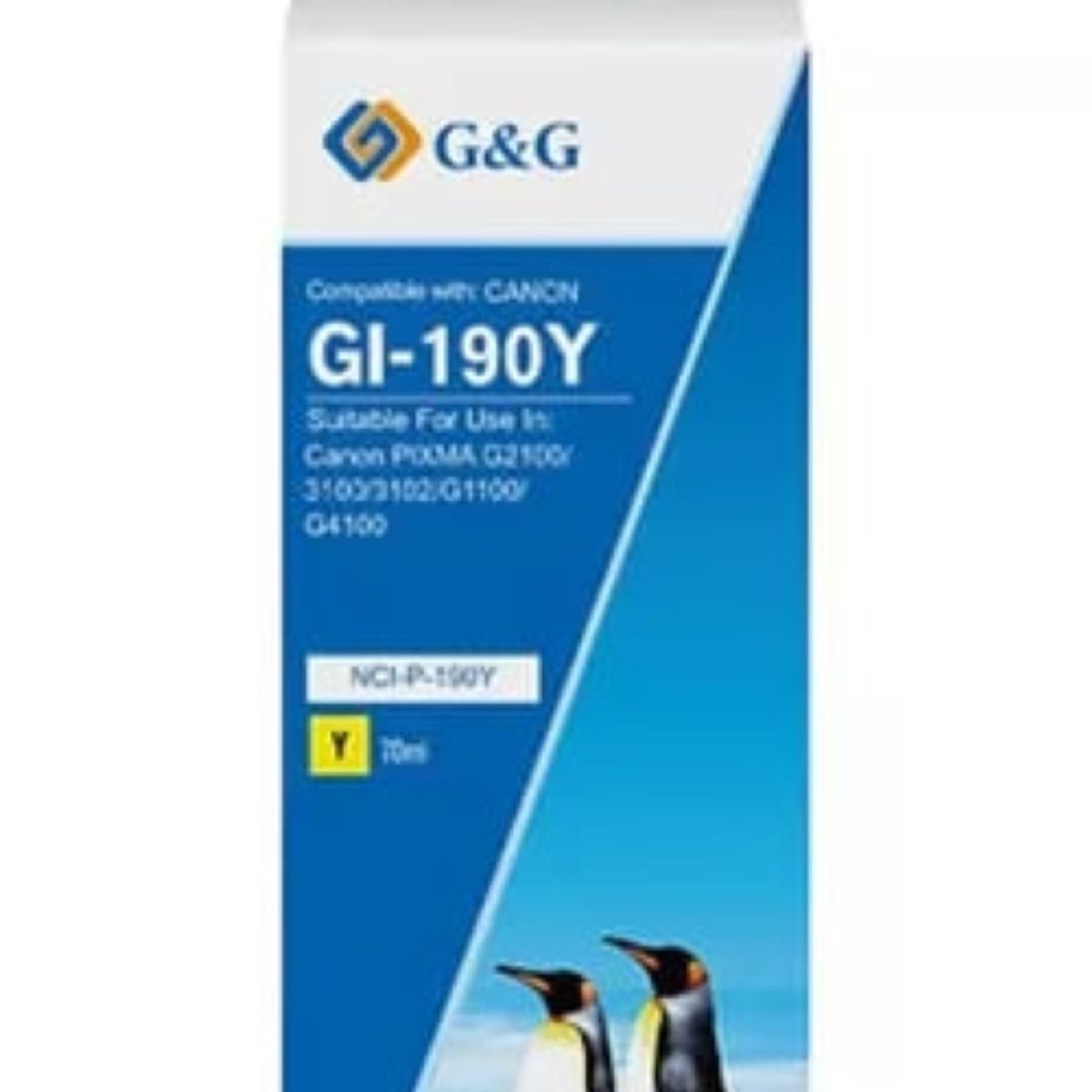 LOGIC - Tinta Amarilla Refill Ink Para Canon Gi-190 /790/890/990 G&G 70 ml