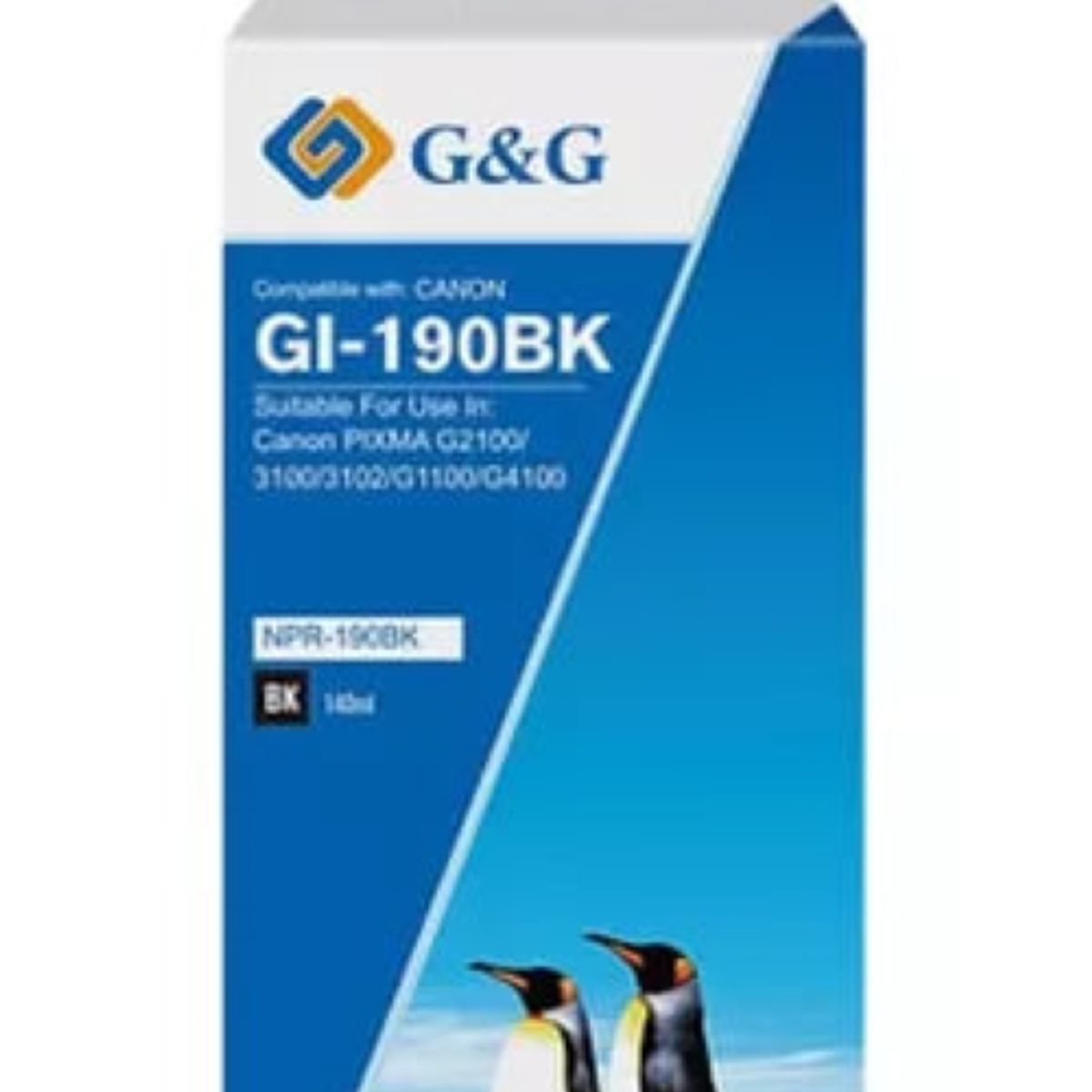 LOGIC - Tinta Refill Ink Para Canon GI-190 /790/890/990 Negro 140 ml