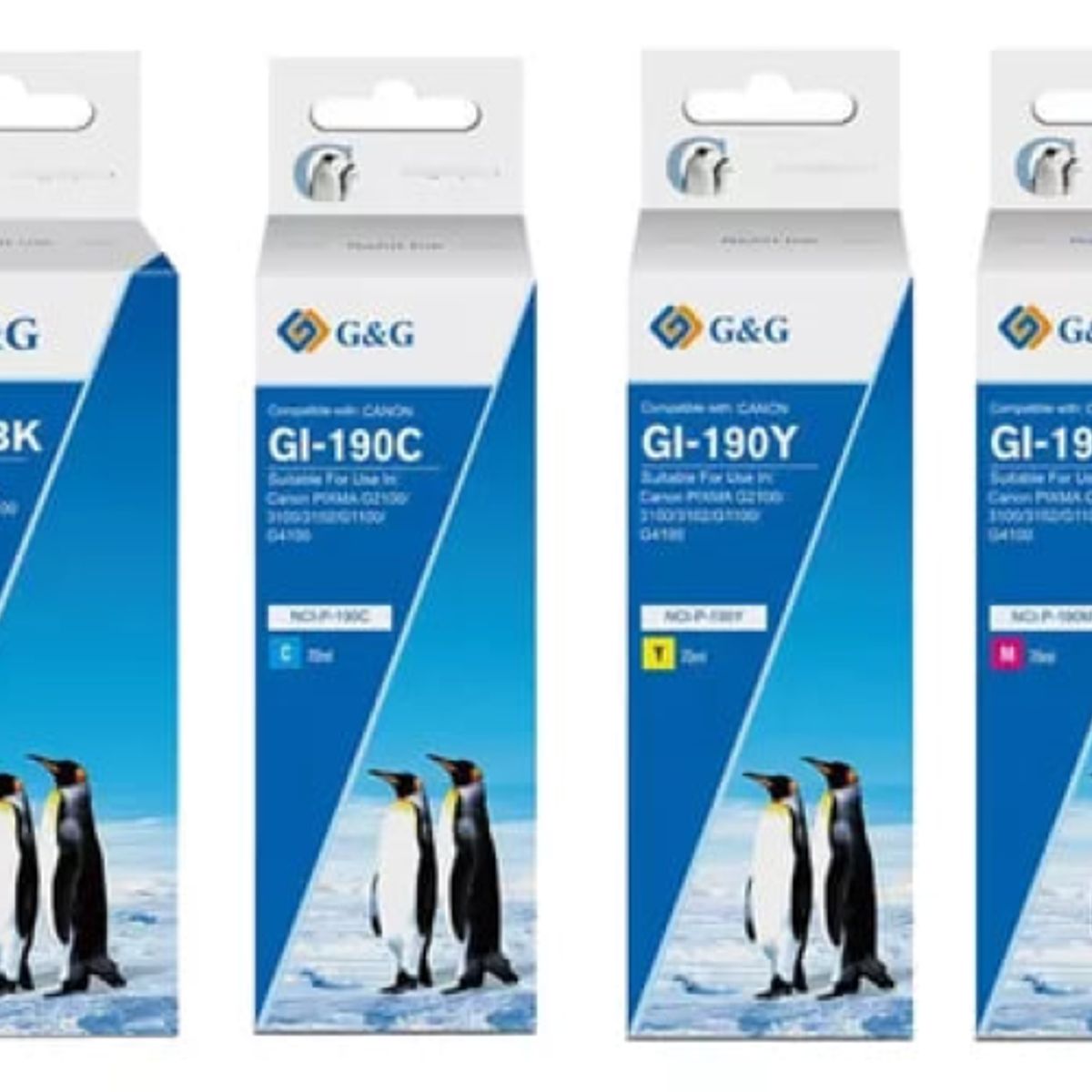 LOGIC - Pack 4 Tintas Refill Ink Para Canon GI-190 /790/890/990