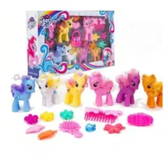GENERICO - Set de 6 ponys con accesorios-