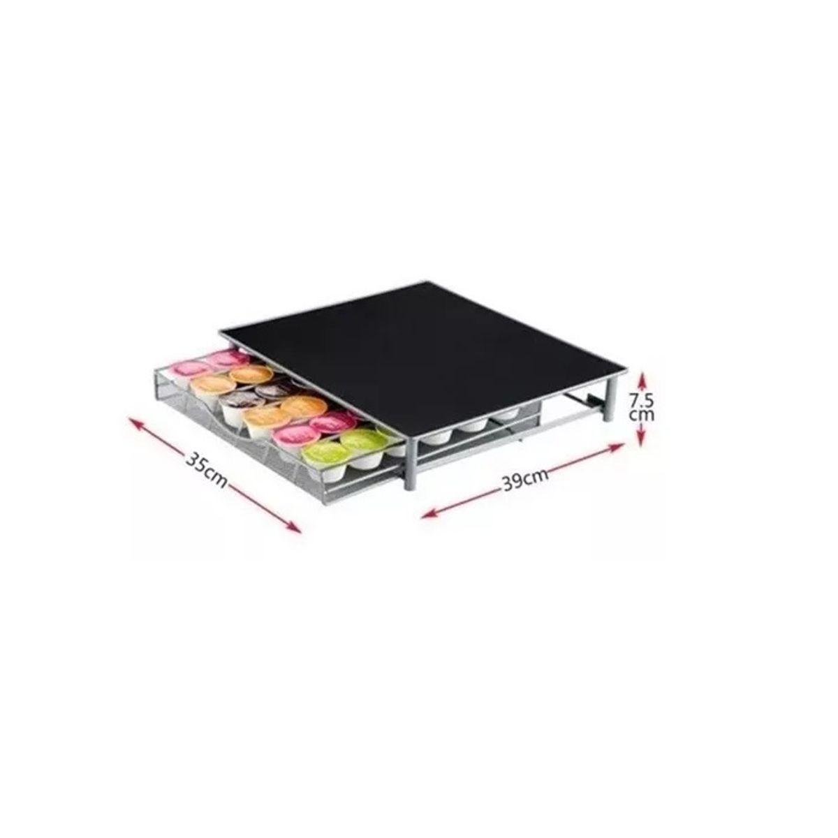 GENERICO - Porta Cápsulas De Café Organizador Estante Cajón 36u