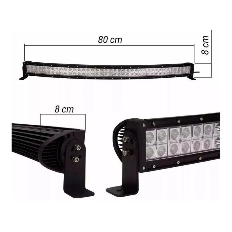 GENERICO - Barra led 180w Curva 80cm 4x4