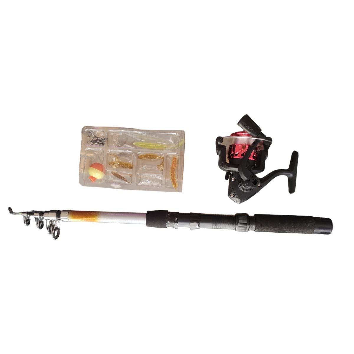 GENERICO - Set Completo De Caña Para Pescar Con Carrete Nylon Y Plomos
