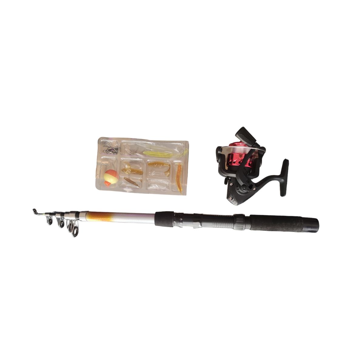 GENERICO - Set Completo De Caña Para Pescar Con Carrete Nylon Y Plomos