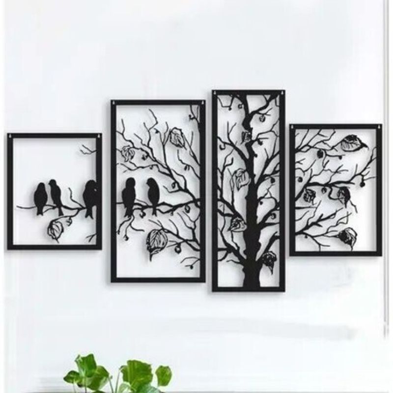 GENERICO - CUADRO  ARBOL OTOÑO INVIERNO ARTESANAL EN MADERA MDF 3MM