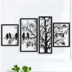 GENERICO - CUADRO ARBOL OTOÑO INVIERNO ARTESANAL EN MADERA MDF 3MM