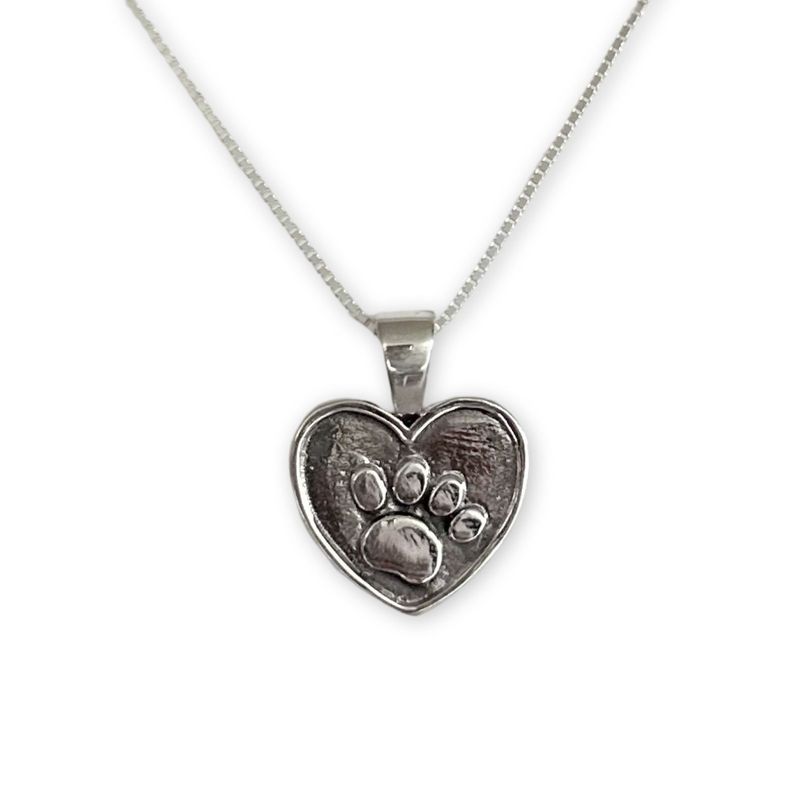 GENERICO - Collar Patita Huella Mascota Gato Perro Plata 925 +caja