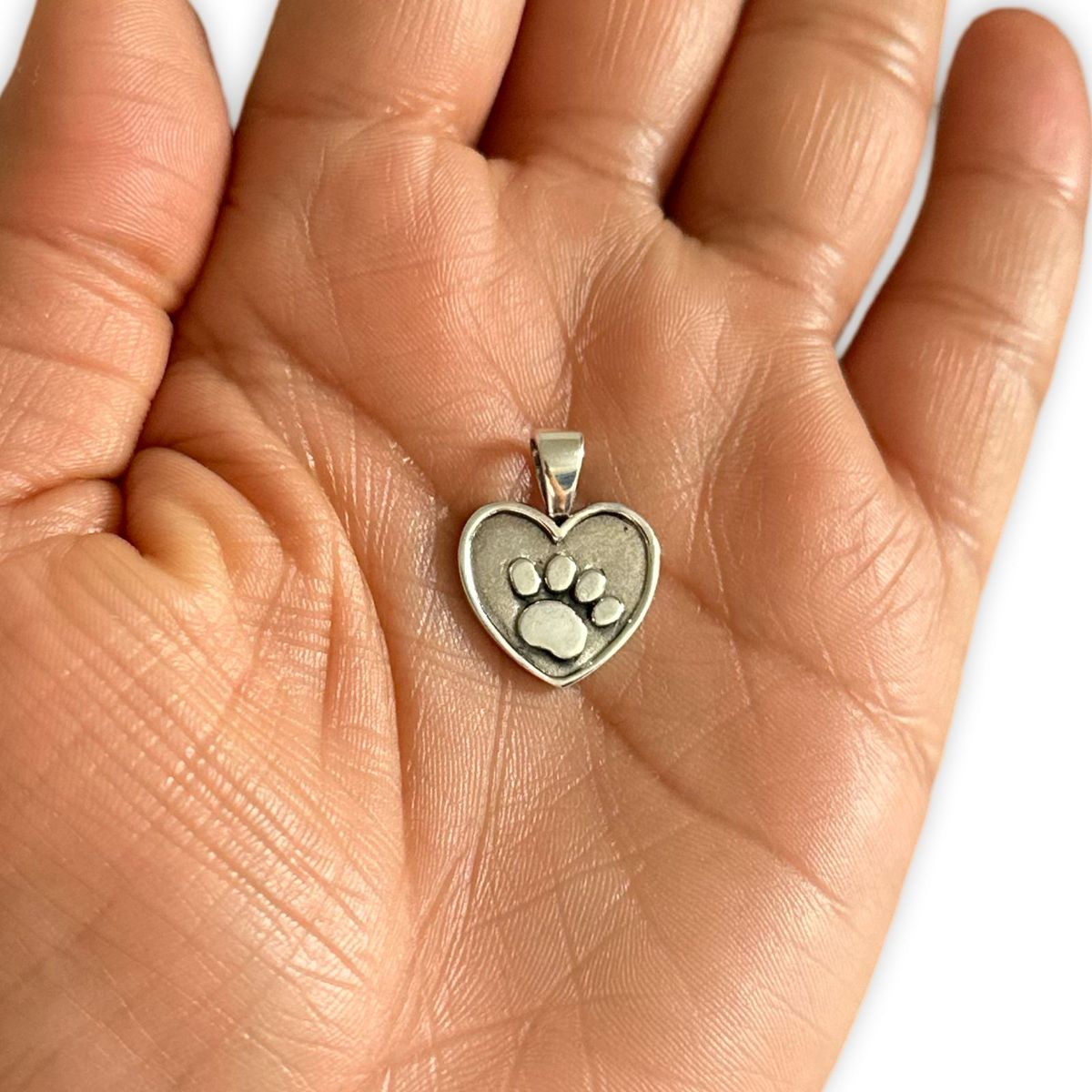 GENERICO - Collar Patita Huella Mascota Gato Perro Plata 925 +caja