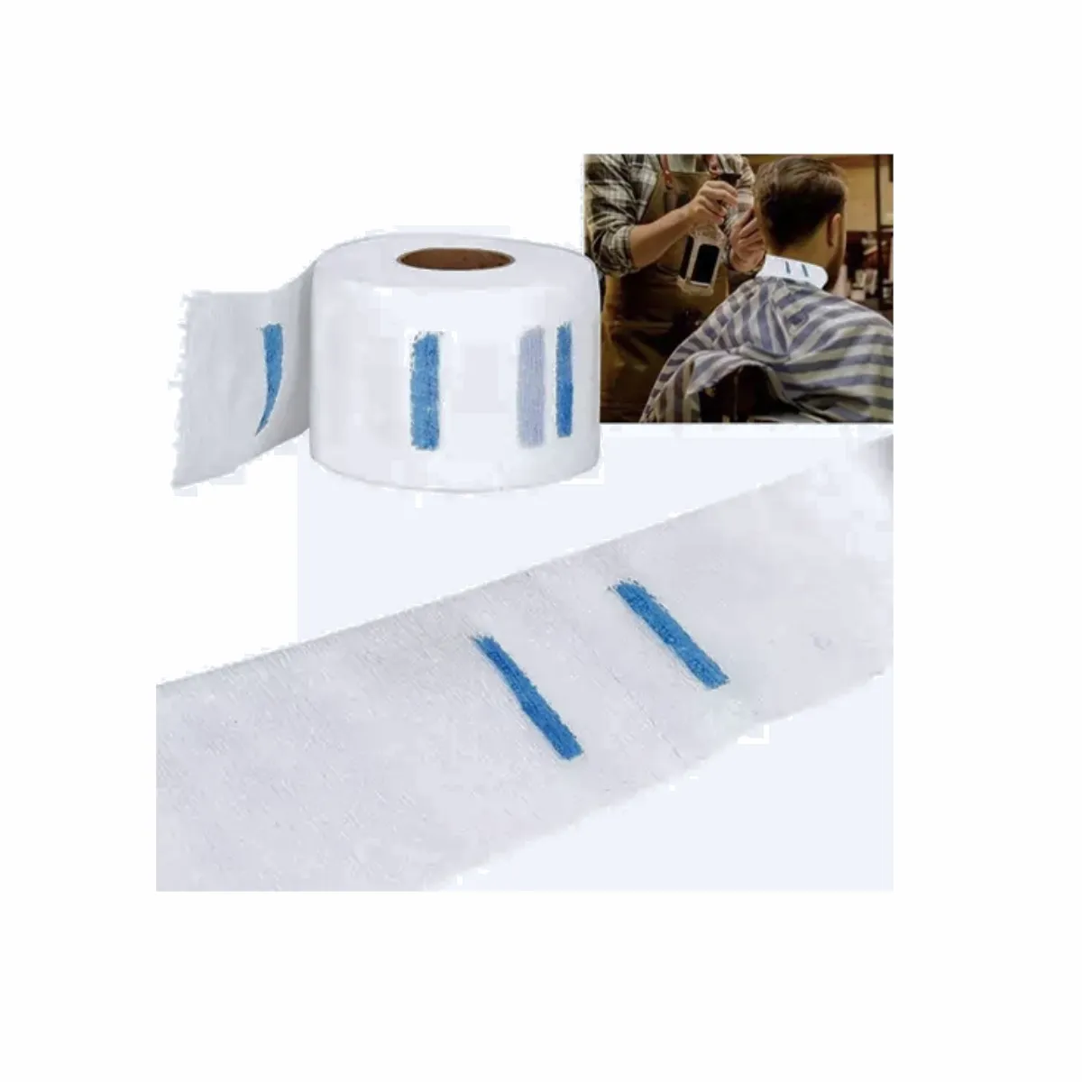 GENERICO - Rollo Tiras Papel Cuello Barberia Cuelleros Desechables Gms