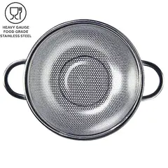 GENERICO - Colador Perforado de Acero Inoxidable con Asas, Plateado 22.5cm