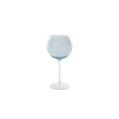 CRISTALES LIBELULA - Copa cristal globo azul palido tallado 400ml Cristales Libélula