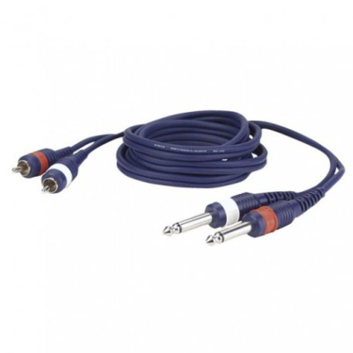 DAP AUDIO - CABLE AUDIO 2RCA  A 2PLUG 6.3MM 1.5MTS DAP AUDIO