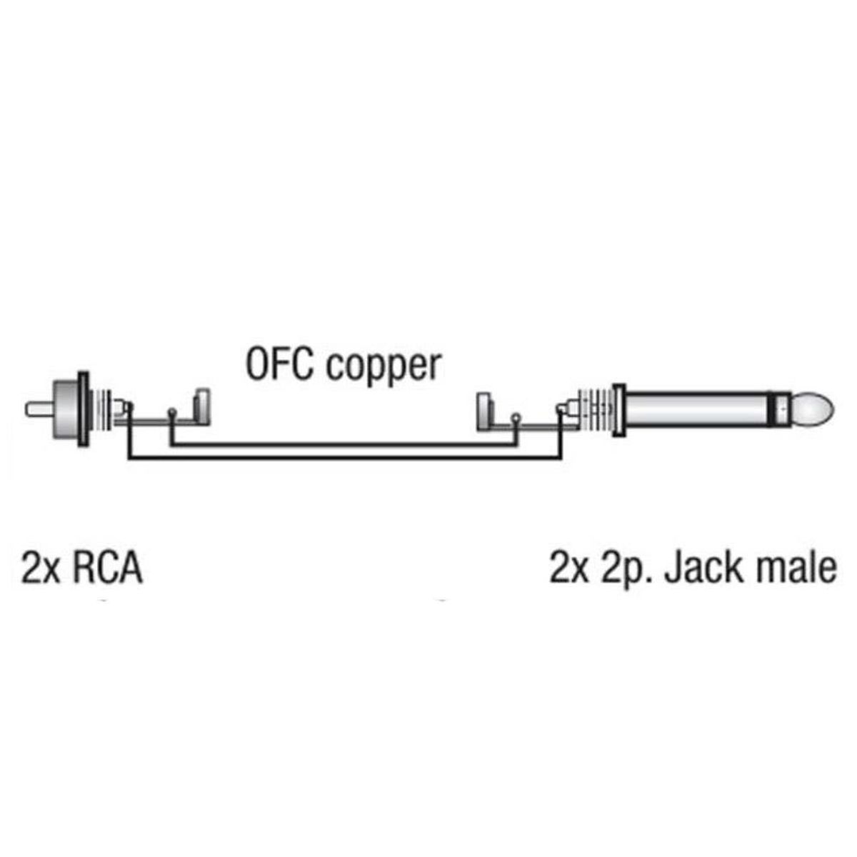DAP AUDIO - CABLE AUDIO 2RCA  A 2PLUG 6.3MM 1.5MTS DAP AUDIO