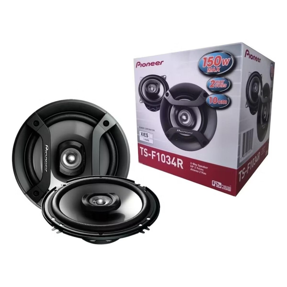 PIONEER - Pack 2 Parlantes 4" 10cm Para Automovil Negro TS-F1034R Pioneer
