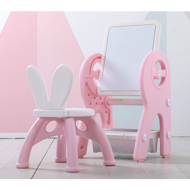 GENERICO - Juego de escritorio pizarra y silla para niños rosado