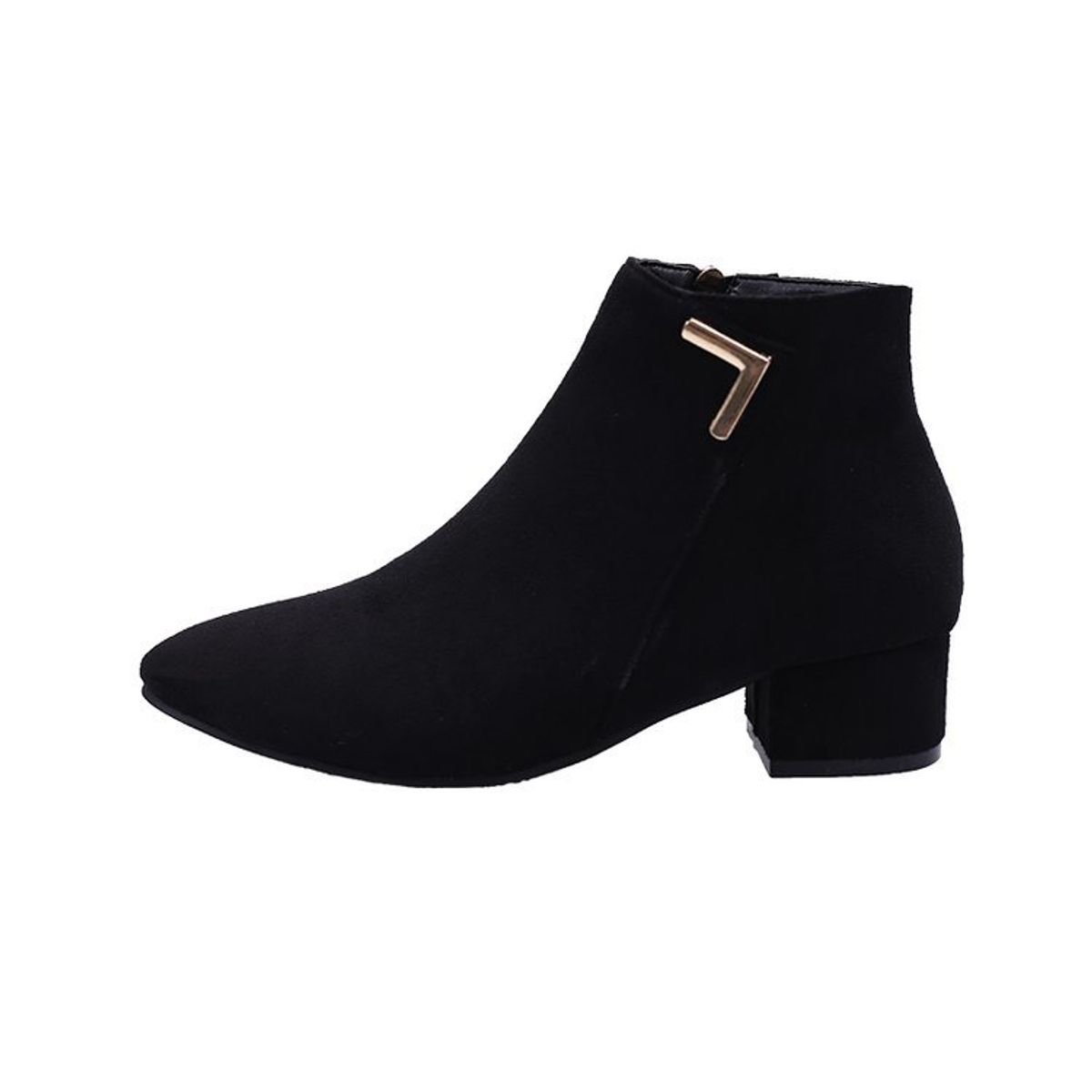 VATYERTY - Mujer Botines con diseño metal con cremallera lateral de punta