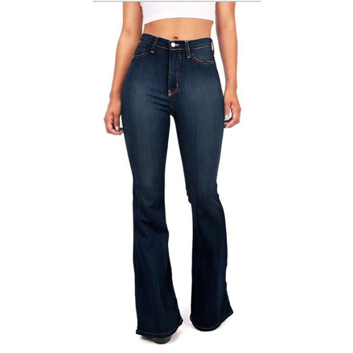 VATYERTY - Jeans con bolsillo oblicuo de pierna bootcut