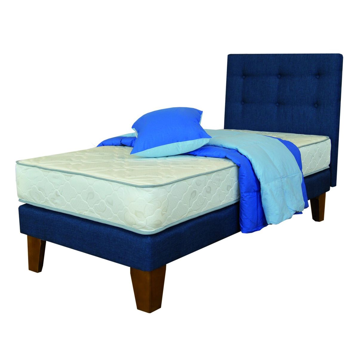 SPOMO - Eurobox Energy Capitoné 1 PL Azul + Pl Pluma y Mesa de Notebook