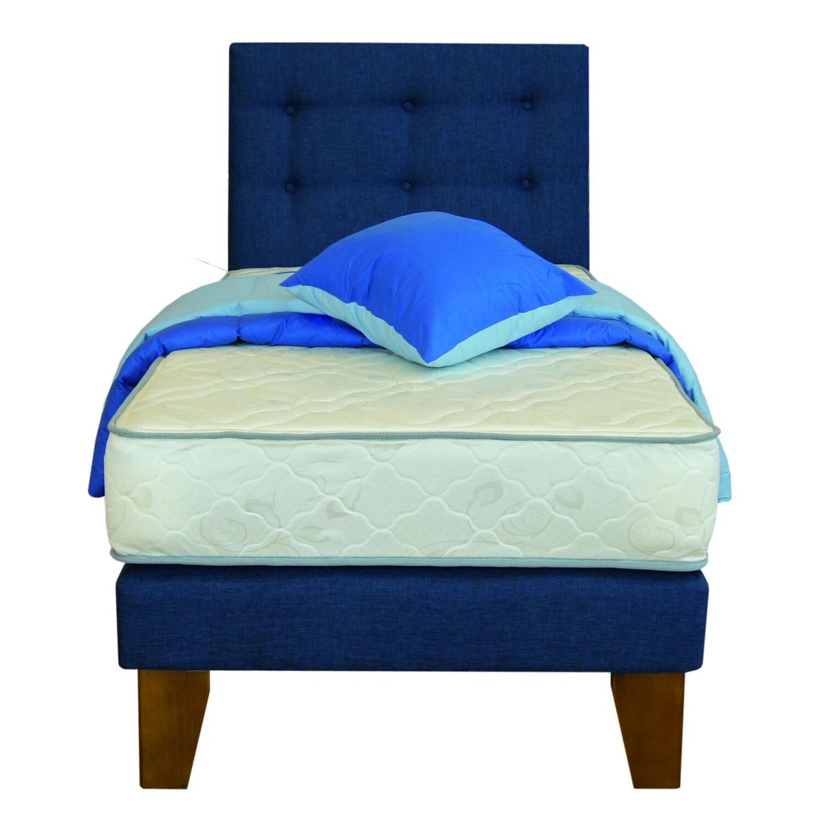 SPOMO - Eurobox Energy Capitoné 1 PL Azul + Pl Pluma y Mesa de Notebook