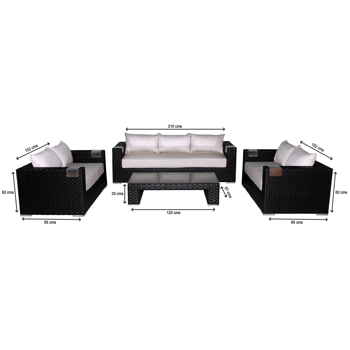 MUEBLES LA TERRAZA - Set Muebles de Terraza 322 Chocolate