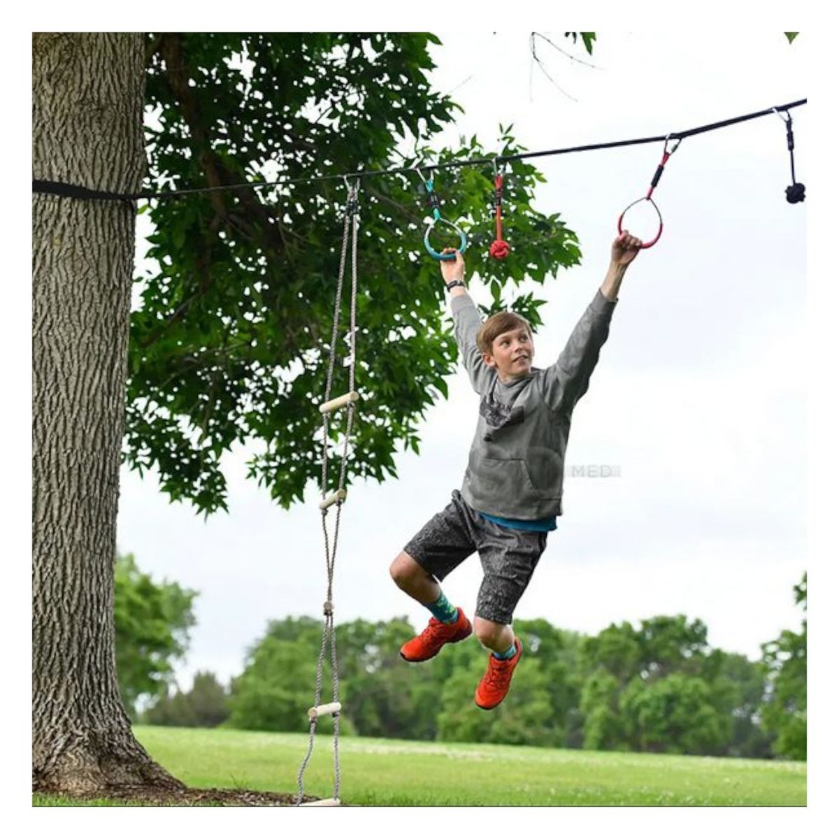 SDFIT - Set Juego Obstáculos Ninjaline 15m Slackline Infantil